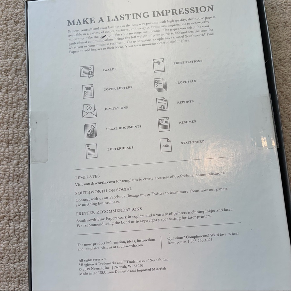 Southworth White Résumé Paper Pack - Picture 7 of 7
